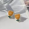 Brincos de Flor de Luxo Leve Estilo Japonês e Coreano Design Sensação Estilo Chanel Menina Doce Brincos Brincos