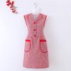 Chaleco de Algodón de Fábrica Solapa Delantal Moda Femenina Hogar Cocina Celebridad de Internet Transpirable A prueba de Aceite Lindo Ropa de Trabajo