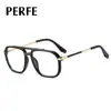 97781 Marco de gafas de doble puente trend europeo y americano para hombre marco de gafas moderno marco de gafas de miopía negro al por mayor