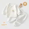 Pijama de Algodón Peinado Estilo Nuevo 2026, Tipo Dividido, Cinta Mágica Silenciosa para las Cuatro Estaciones, Clase A, para Bebés Niñas de 0 a 3 Meses, Estilo Delgado de Verano