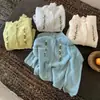 Casaco de tricô com bordado floral tridimensional estilo coreano, novo estilo doce e gentil para primavera e outono, cardigã de malha versátil para mulheres