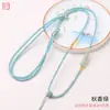 Corda Pendente Redonda Minimalista Corda Artesanal DIY Fivela da Paz Pingente de Jade Hetian Corda Dourada Amuleto de Buda Corda de Colar