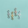 Plata Esterlina S925 Zirconia Hebilla de Resorte Moneda de Cobre Anillo Doble Hebilla de Resorte Hebilla para Pulsera DIY Accesorios Conectores para Collar de Cristal