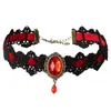 Collar de Venta Caliente Transfronterizo Europeo y Americano Gargantilla Gótica Retro Punk Collar de Encaje Cadena de Cuello Trenzada Cadena para Clavícula para Mujeres
