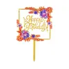 Toppers Acrílicos para Pastel con Flor y Mariposa Impresos en Color UV, Artículos para Fiestas, Descuento por Cantidad Grande