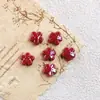 Contas de cerâmica de cinco pétalas de flor de ameixa contas soltas de cerâmica contas de flores de contas Yiwu acessórios artesanais DIY colar pulseira