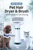 Secador de Perros 2 en 1 con Cepillo Desenredante para Perros Pequeños y Gatos, Secador de Pelo para Mascotas, Secador de Aire para Perros para Peluquería con 300 Watts, 75-85 dB, Temperatura Ajustable, Protección contra Sobrecalentamiento