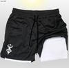 Shorts Deportivos Musculares de Moda de Verano Europeos y Americanos para Correr al Aire Libre, Sentadillas, Transpirables, Doble Capa, de Secado Rápido para Hombre, Transfronterizos
