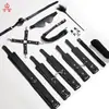 Set de cuero y felpa SM de diez piezas para bondage y restricción, juguetes alternativos para adultos y suministro de productos sexuales