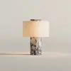 Lámpara de Mesa Minimalista Nórdica de Mármol Diseñador Decoración Suave Lámpara de Mesa para Sala de Estar Estudio Decoración de Habitación de Hotel Lámpara de Mesita de Noche