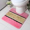 Tapete de Piso para Inodoro de Casa Tapete para Pies Inodoro Inodoro Tapete en Forma de U Antideslizante Absorbente Poliéster Estampado Baño Tapete Antideslizante