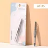 Pinzas para cejas LMLTOP de acero inoxidable, con puntas anguladas y planas, para dar forma a las cejas y depilación.; también incluye una colección de varios tipos de aplicadores de pestañas postizas