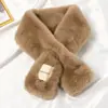 Bufanda de Felpa para Mujer Invierno Estilo Coreano Versátil Protección Cervical Cuello Maomao Estilo Japonés Bufanda Pequeña Cálida Suave Cuello Otoño e Invierno Niñas