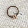 Elástico de cabelo de urso com flocado na cor Maillard de outono precoce, versátil para penteados de rabo de cavalo duplo japonês e coreano, elástico de cabelo de alta elasticidade