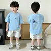 Novos Tops de Algodão Puro de Verão para Crianças 2026, Camisetas de Manga Curta de Verão Estilo Grande para Meninos, Camisetas Estilosas e Modernas