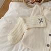 Meias Coreanas para Mulheres, Meias da Moda Xadrez com Laço Meia-Panturrilha, Meias Slouch Florais Sem Costura Estilo Ballet, Meias Cinzas para Mulheres
