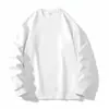 Sudadera de peso pesado color sólido estilo americano para hombre, otoño/invierno, forro polar, moderna, blanca, corte holgado, casual, sin capucha, para meterse por la cabeza