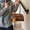 Bolsa Feminina Vintage 2024 Nova Bolsa de Ombro com Textura de Alta Qualidade Niche Bolsa Portátil de Grande Capacidade