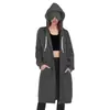 Aliexpress Ebay Amazon Roupas Femininas Outono e Inverno Máscara para Olhos Moletom de Manga Longa com Capuz Comprimento Médio Suéter de Veludo Jaqueta Longa