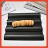 Bandeja Rectangular Perforada Antiadherente de Tres Ranuras, Molde para Pan Baguette en Forma de U de Cuatro Ranuras para Horneado Casero y Comercial