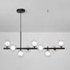 Luminária Pendente de Vidro para Restaurante de Luxo Leve Feijão Mágico, Design Criativo Minimalista Italiano, Luminária de Mesa para Sala de Jantar de Villa, Sem Alumínio