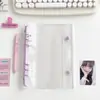 Álbum de Fotos Transparente de PVC Colorido A5 con Doble Hebilla y 6 Agujeros para Fans, Álbum de Almacenamiento de Hojas Sueltas para Tarjetas de Fotos de Ídolos de 3 pulgadas