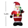 1,2 metros segurando muletas Papai Noel inflável LED luminoso modelo a ar Papai Noel inflável modelo a ar decorações