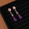 Pendientes Nacionales de Moda Estilo Chino Nuevo con Borla de Perlas en Forma de Abanico para Mujer Pendientes Retro Estilo Chino con Cierre de Seguridad Pendientes para Ropa Antigua Hanfu