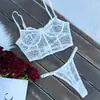 Novo Conjunto de Duas Peças: Camisola de Renda Francesa com Costas Bonitas, Sutiã com Barbatanas para Usar por Baixo e por Cima, Top Tubo Curto