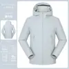 Jaqueta softshell leve para trabalho personalizada com logo impresso, vestuário de trabalho para exterior, jaqueta à prova d'água de secagem rápida para grupo