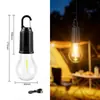 Lámpara de tungsteno solar transfronteriza, lámpara de camping para exteriores, lámpara decorativa de ambiente de camping portátil recargable tipo C