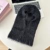 Coreia do Sul Outono e Inverno Cor Sólida Malha Balaclava Chapéu Feminino Macio Amigo da Pele Mahaired Rosto Fofo Chapéu Baotou