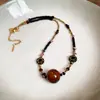Estilo Étnico Irregular Contas de Cristal Contas Colar Acessórios Feminino Luz de Luxo Alta Qualidade Corrente da Clavícula Estilo de Férias Colar