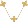 [acero de titanio de cuerpo completo] hierba de la suerte láser temperamento personalidad estilo minimalista horno de viento oro real femenino ins collar para clavícula