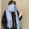 Bufanda de mohair color liso para mujer, chal acolchado de invierno, bufanda cálida, combinable para hombre, otoño e invierno, exterior de Europa y Estados Unidos, venta al por mayor