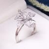 Anillo de soporte vacío de boca suelta para accesorios DIY de cobre chapado en oro doméstico, artesanía de oro K, flor, circonita, perla