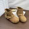 Botas para Niñas 2026 Otoño Nuevo Estilo Coreano Pantalones Anchos Botines Hebilla Retro Bebé Niña Birkenstock Botas Vaqueras