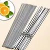 Brochetas para barbacoa, tenedores para barbacoa, brochetas de hierro, brochetas de cordero, brochetas planas, engrosadas, de alta calidad, resistentes, portátiles y prácticas