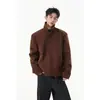 Jaqueta de Lapela Estilo Americano para Homens, Jaqueta de Algodão Texturizado Outonal de Caimento Solto, Jaqueta Camisa Casual Cleanfit