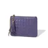 Nova Mini Carteira Pequena Feminina com Zíper Porta-Moedas Estilo Coreano Trançada Fofa Leve Pequena com Pingente Bolsa para Cartões Bolsa de Moedas