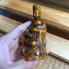 Caixa Antiga de Buxo Esculpida do Bodhisattva da Criança, Mobiliário para Sala de Estar, Artesanato, Coleção de Presentes