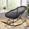 Silla mecedora de ratán para el hogar, silla mecedora de ratán, silla reclinable creativa para siestas, silla colorida para balcón para adultos, silla de ocio