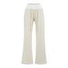Ins Nova Calça Reta de Cintura Alta com Cordão e Perna Larga 2025 Nova Calça Esportiva Casual Simples e Solta Calças Listradas