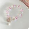Tu Sonrisa ~ Nueva Pulsera de Cristal Femenina Estilo Coreano Micro-incrustada Linda Sonriente Pulsera de Cuentas Primavera y Verano Pulsera Super Flash