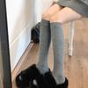 Calcetines de lana de color liso para la parte inferior de la pierna, calcetines a rayas japoneses JK de otoño e invierno, calcetines ajustados de presión para niños, estilo de escuela secundaria, coreano