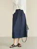 Falda midi recta delgada de mezclilla azul temperamento para mujer con abertura trasera estilo verano ropa de mujer en stock