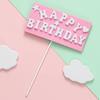 Pastel de Cumpleaños Decoración eva Letras Tarjeta para Pastel happybirthday Letras Enchufe para Pastel