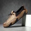 Zapatos casuales de cuero para hombre, con suela blanda y cordones, para conducir al aire libre, 2024