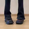 Mocasines vintage de cuero genuino para mujer, nuevo modelo 2026, zapatos de plataforma de suela gruesa, zapatos de cuero estilo británico sin cordones de punta redonda