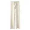 Pantalones suaves de lana confuciana para mujer, otoño e invierno, ropa exterior, pantalones tejidos Dape de pierna ancha, pantalones blancos tipo mopa, pantalones rectos pequeños tipo nube